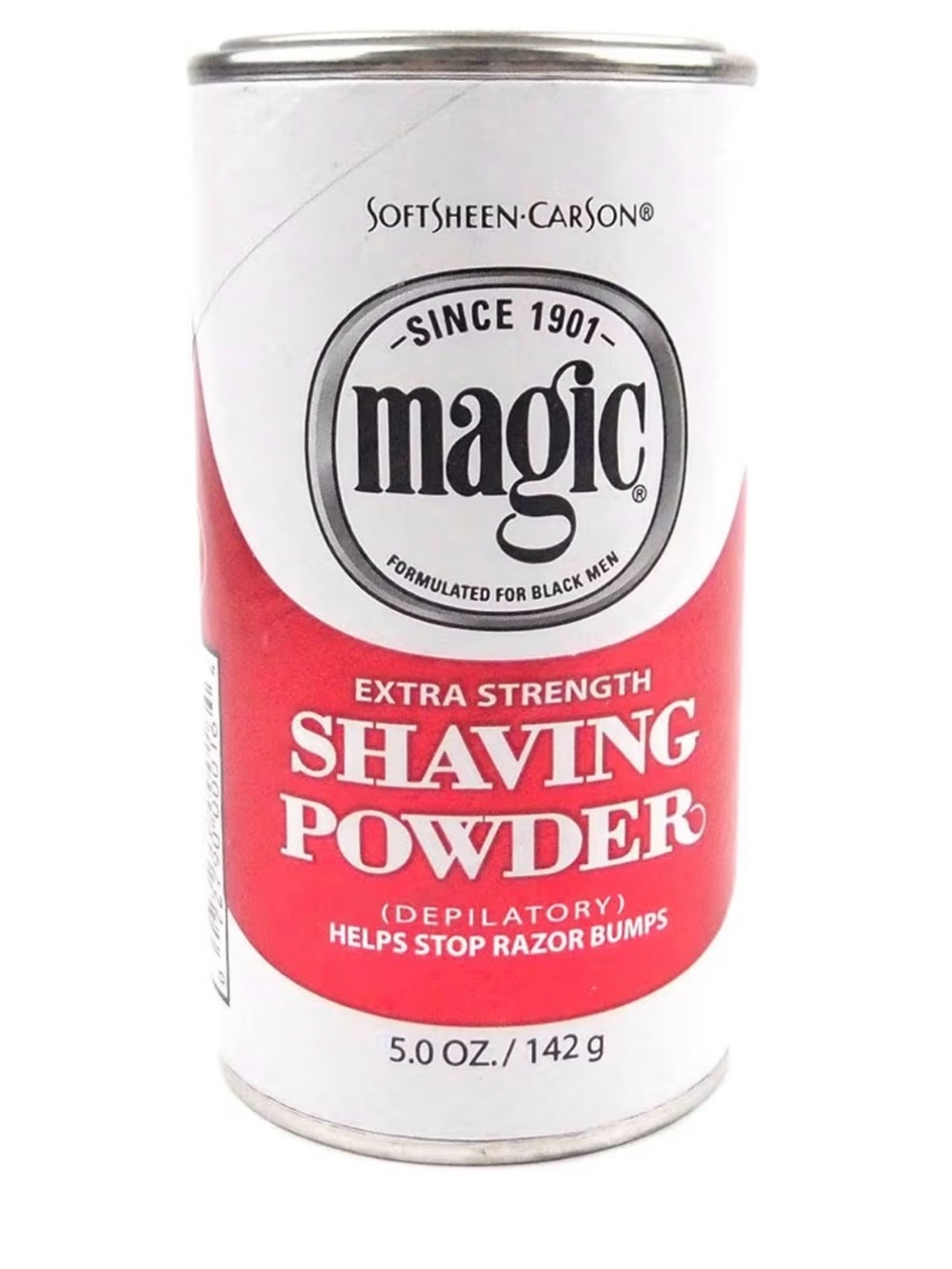 Magic Shaving Powder in Red and White Can